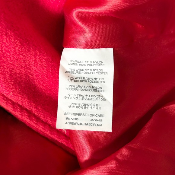 J.Crew Stadium Cloth Wool Majesty Pea Coat Red Gold Crest Buttons 49360 Size 2 - Picture 6 of 7